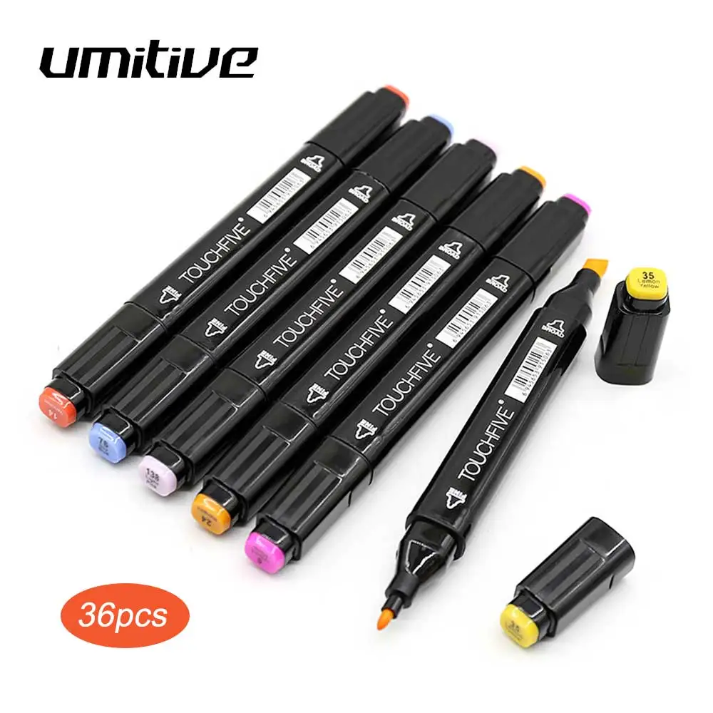 

Umitive 36 Color Touchfive 5 Generation Double Headed Alcohol Oily Art Marker Pen Marcadores Mark Pen For Student Painting