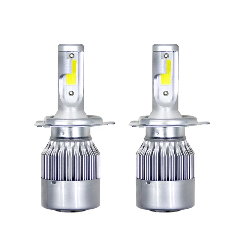 VicTsing 2pcs Auto C6 H4 LED Car Headlights 2018 Spotlights H4 COB LED Headlight Light Bulb 36W 6000K Lights Cool White          (2)