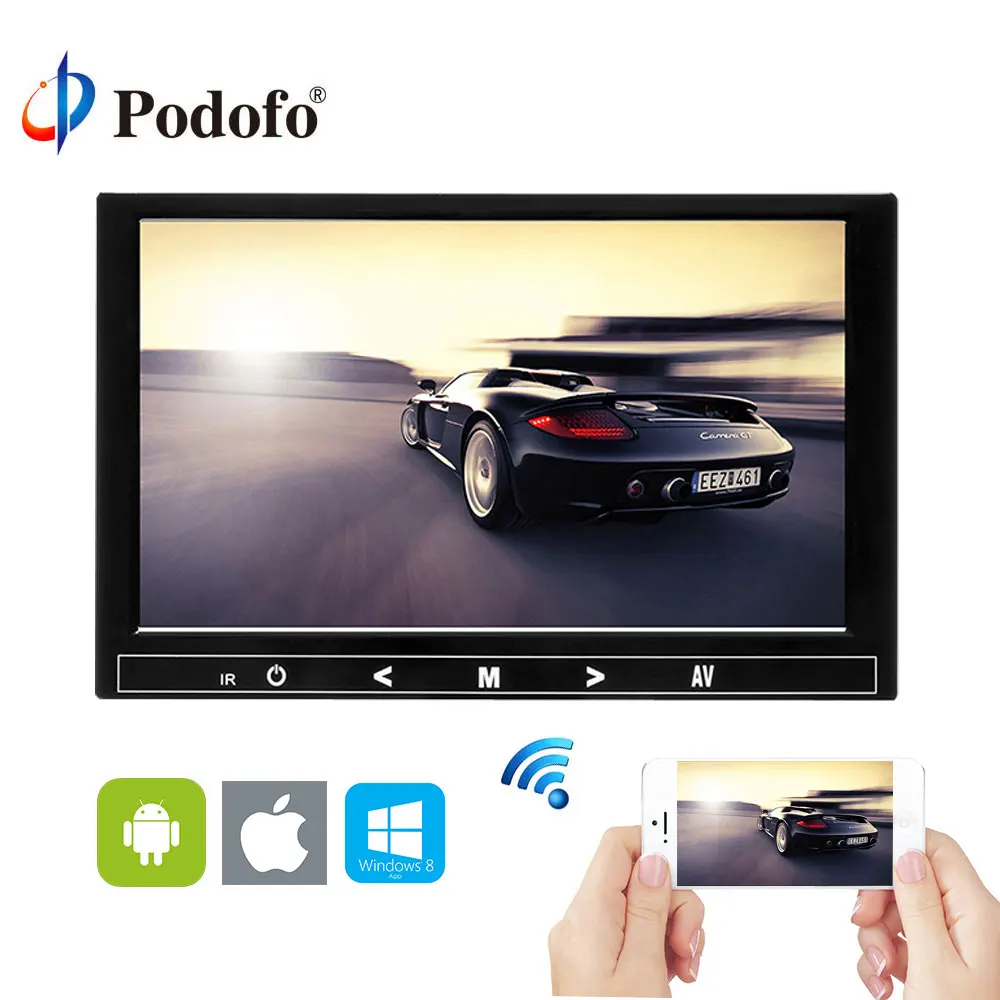 

Podofo Car Monitor 9 inch TFT LCD monitor For Rear View Reverse Camera Mini TV Computer Display Mirror Link For Android Iphone