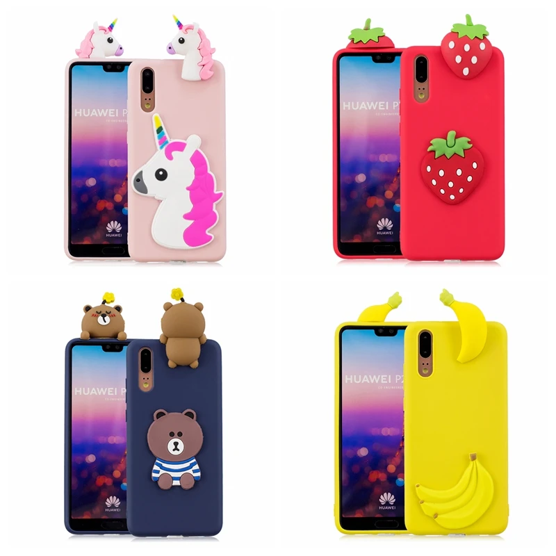 

3D Case For Huawei P20 Lite P20 Case Panda Unicorn Fruit Flamingo Phone Cases For Huawei P20 Pro Case