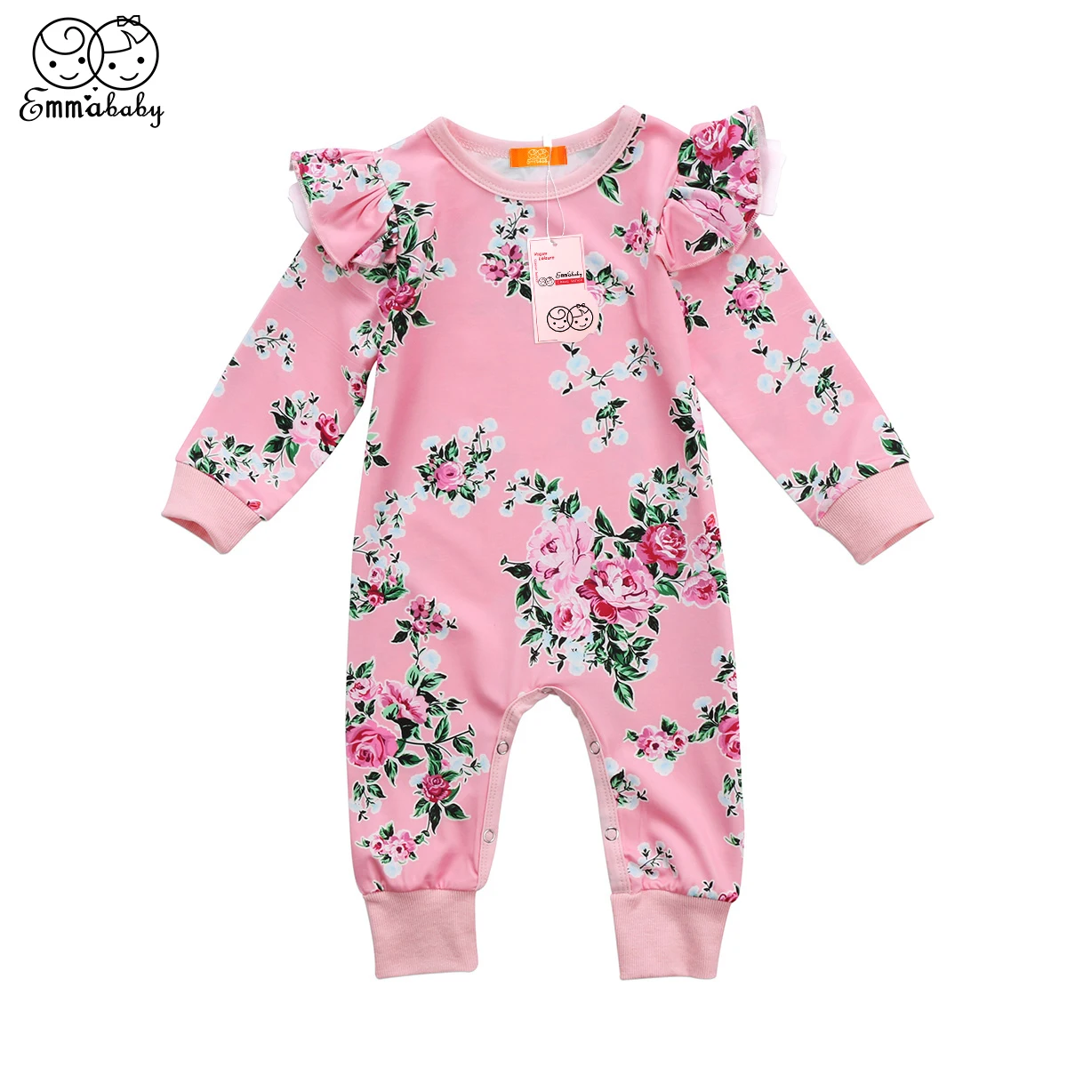 New lovely babies floral rompers Kids Baby Girls Pink Floral print