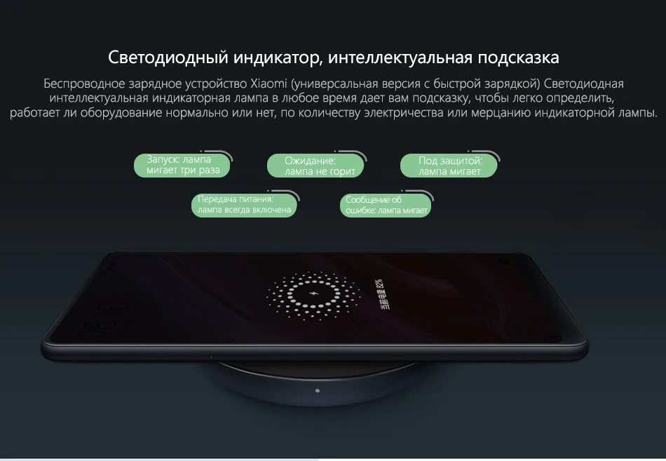 Xiaomi Qi Беспроводное зарядное устройство 10 Вт макс быстрая Беспроводная зарядка для iPhone X XR 8 samsung S9/S9+ S8 Note 9