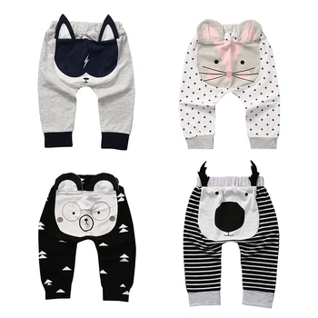 

Lovely Infant Baby Pants 4 Color Cute 4 Cartoon Animal Pattern Lucky Children Kids Clothes