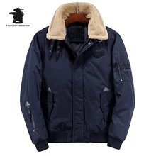 2017 Winter New Men’s Parkas Designer Fashion Fur Collar Plus Size Thick Warm Casual Flying Jacket Coat Men M~3XL CY5F2528
