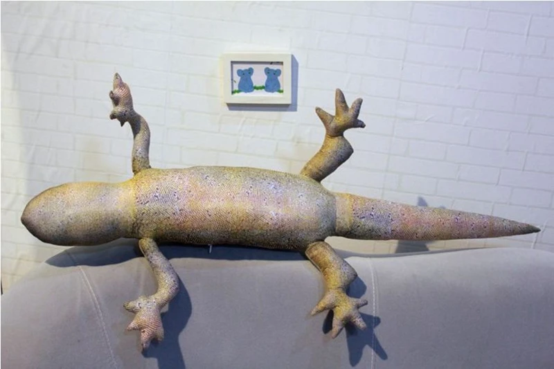Dorimytrader Simulation Animal Lizard Plush Toy Big Realistic Animals Lizard Doll Gift for Kids Creative Decoration 100cm 39inch DY50027(12)_1