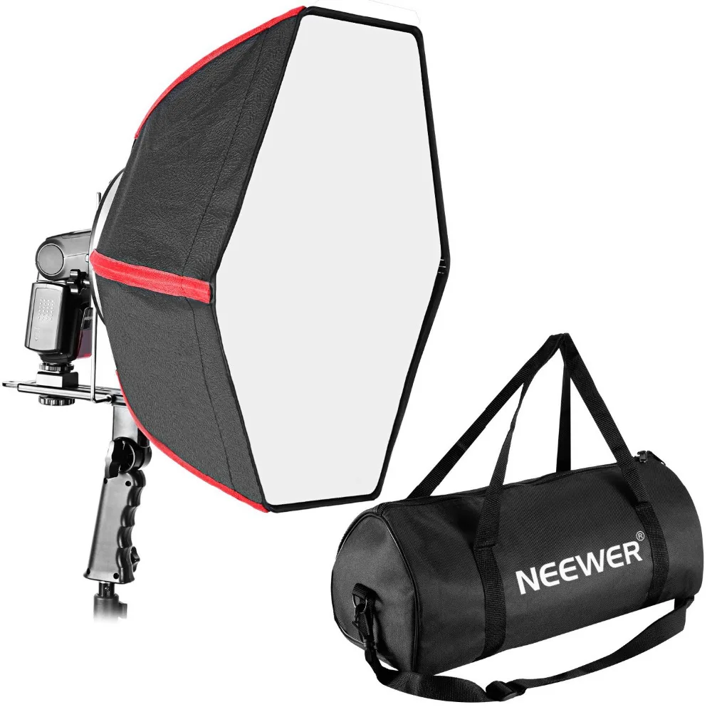 

Neewer 20"/50cm Professional Collapsible Hexagonal Softbox Folding Softbox Diffuser with Handle Grip for Speedlights Black/Red