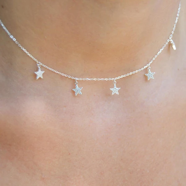Drop Shipping 925 Sterling Silver Necklaces Star Pendants Necklaces