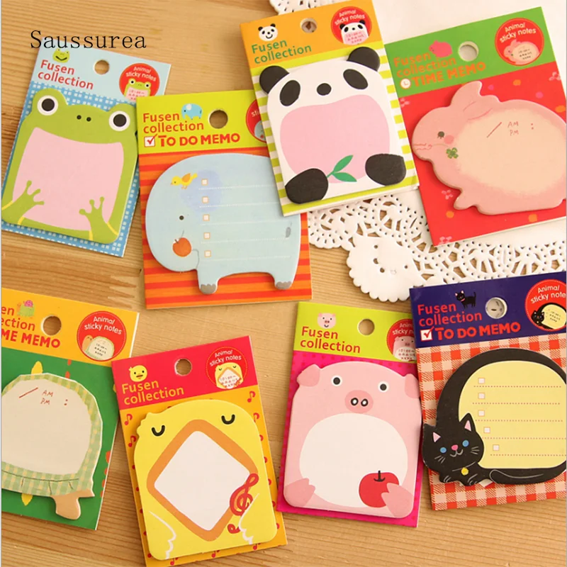 

1pcKawaii Sticker Animal Shape Sticky Notes Cute Note Book Cartoon N Times Post Student Stationery Decoration Diary