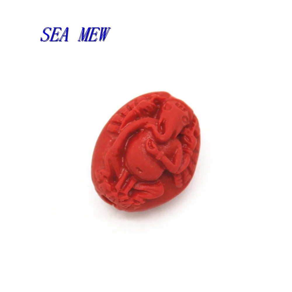 SEA MEW 12*16 мм красный слон Cinnabar Будда бусины Шарм разделитель для изготовления