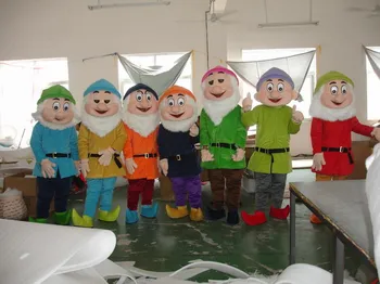 

Seven Dwarfs Mascots Costumes snow White Mascot Costume Fancy Dress Outfit Halloween Mascot Costume Adult Size