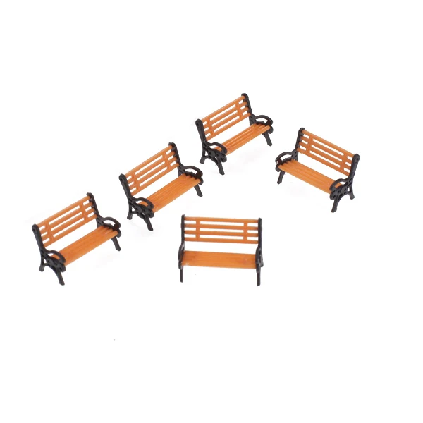 5 Pieces Plastic Dolls House Miniatures Layout Garden Scenery Park Chair Stool Landscape Accessories