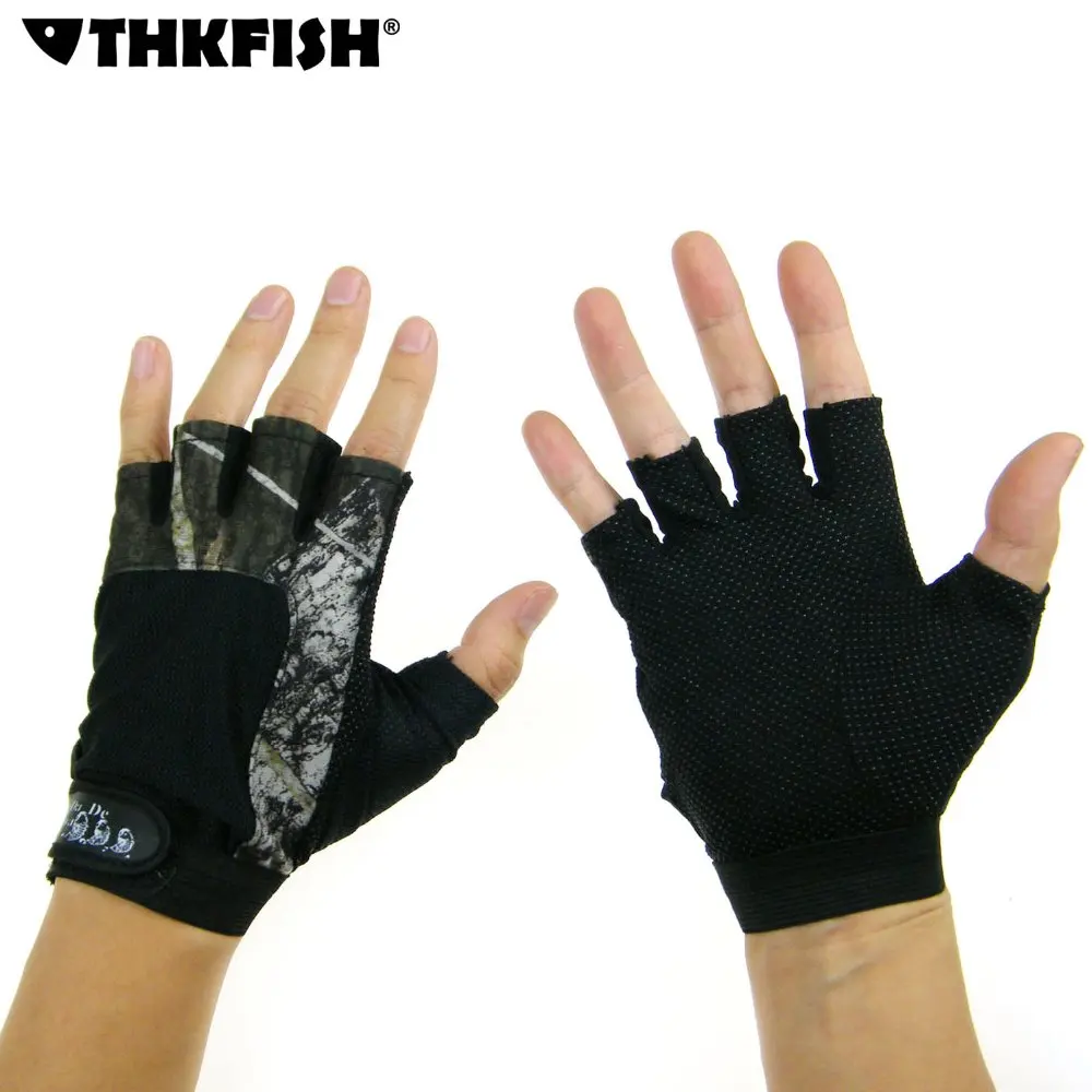 

1 Pair Half Finger Fishing Gloves Anti-Slip Durable 5 Cut Finger Camo camouflage Fishing Hunting Riding Gloves For Men