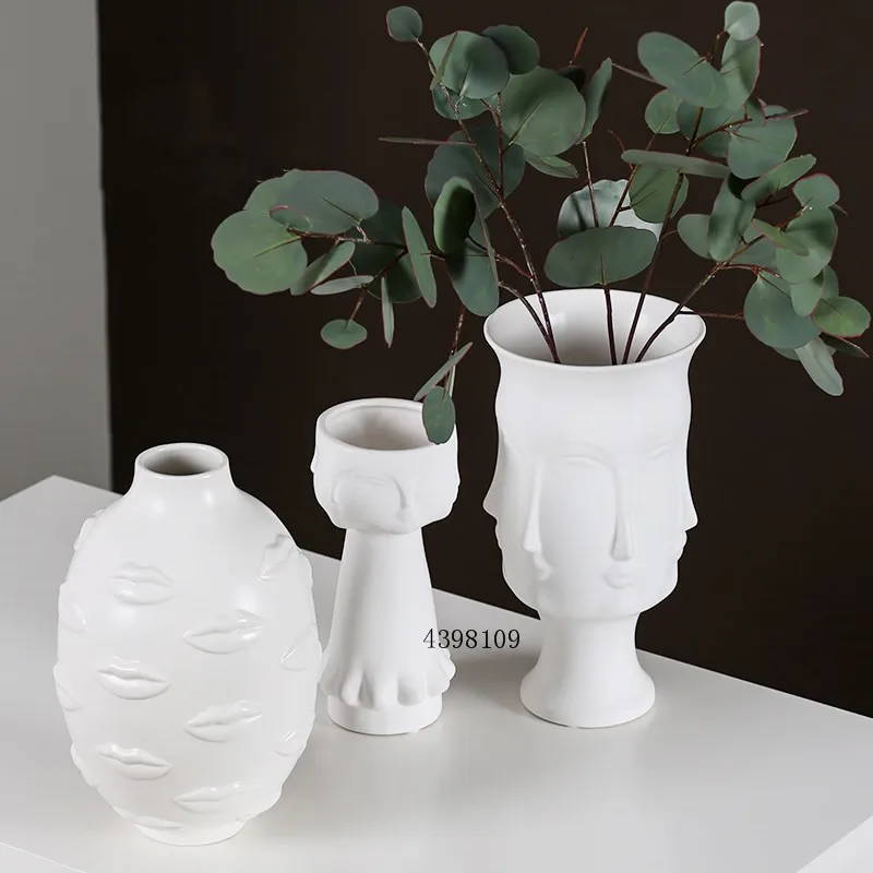Скандинавское искусство, керамическая ваза, креативная черная и белая керамическая ваза для украшения интерьера, украшения, фарфоровая ваза, украшение