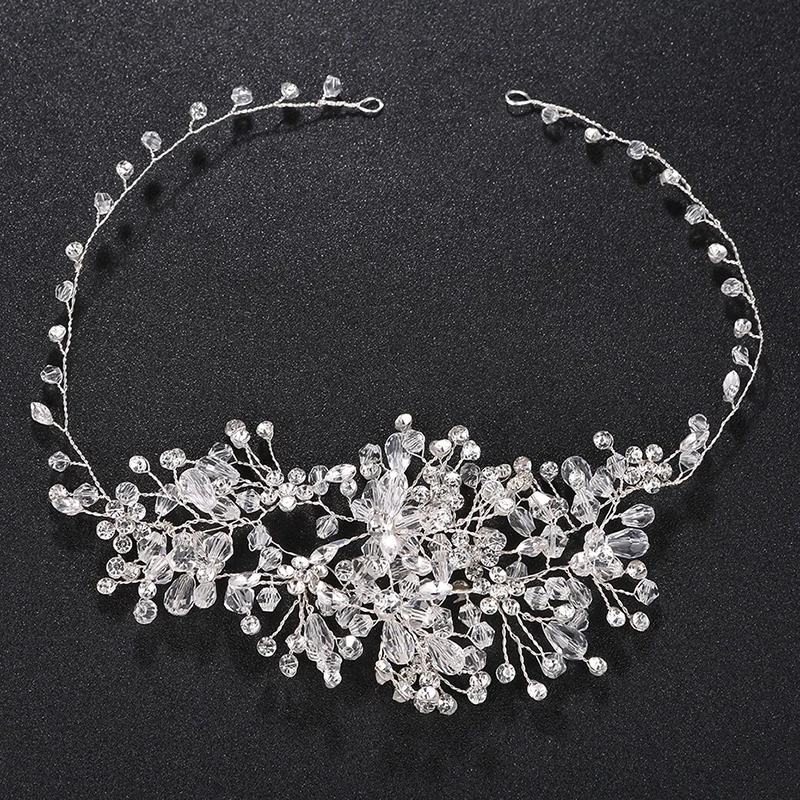 100% Handmade Sparkling Crystal Wedding Hair bands Soft Headband Women Party Jewelry Accessories | Украшения и аксессуары