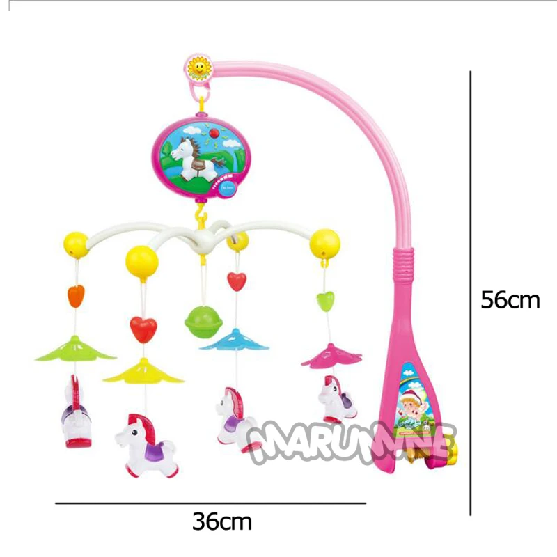 Marumine детский мобильный для кроватки с вращающейся музыкальной коробкой и светильник погремушки кровать колокольчик игрушки для 0-12 месяцев новорожденные дети младенческий подарок