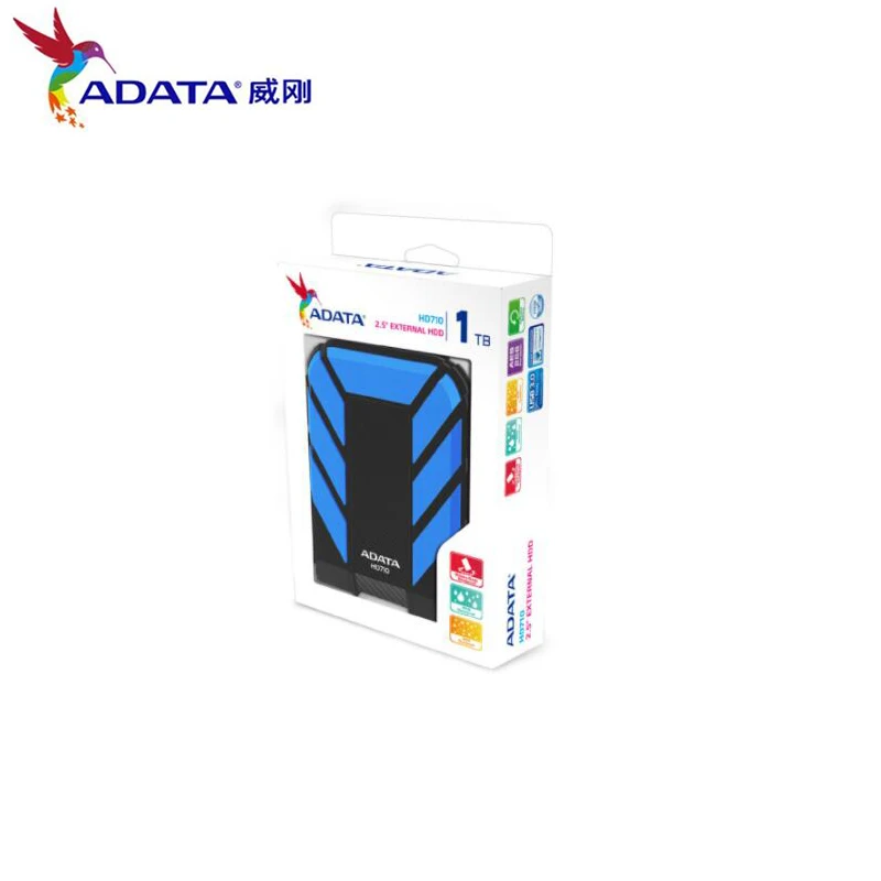 AData внешний HDD 1 ТБ 2 ТБ HD710 Pro USB3.1 2,5-дюймовый портативный жесткий диск военный Стандартный ударопрочный IEC пылезащитный