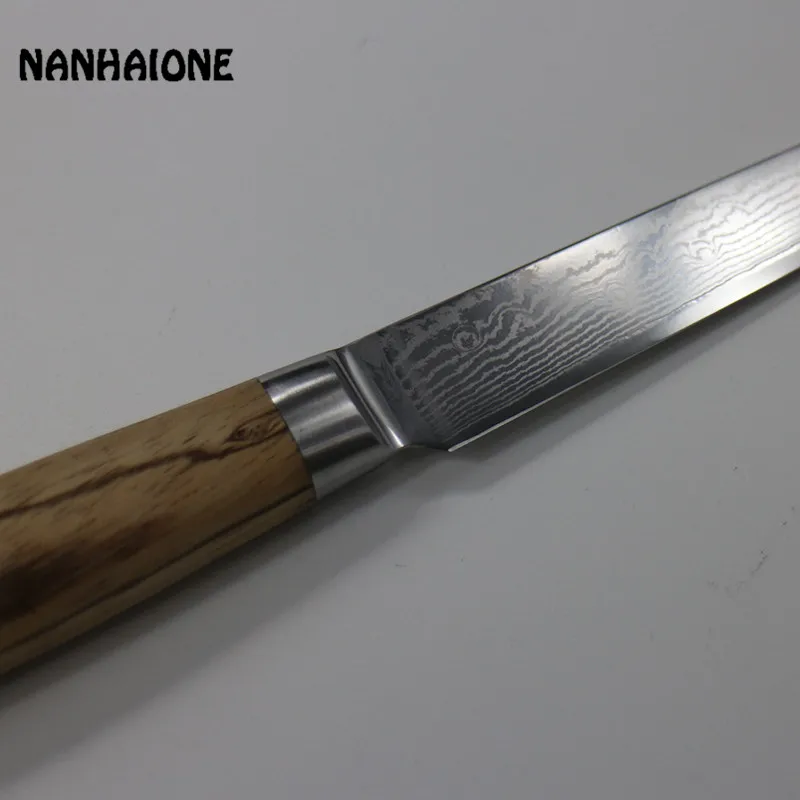 NANHAIONE универсальный нож из дамасской стали 5 дюймов zebra деревянная ручка кухонный
