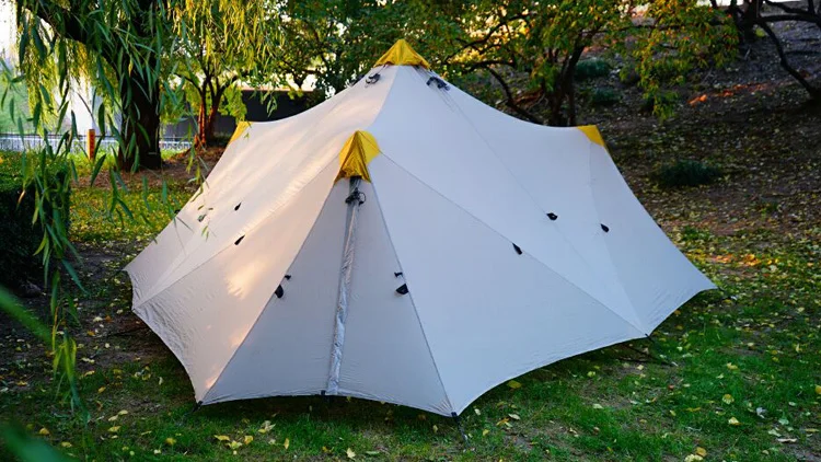 1240 г кемпинговая палатка Сверхлегкая для 6-8 человек уличная 20D нейлоновая с обеих сторон кремниевое Покрытие большая палатка треугольная палатка 4 сезона