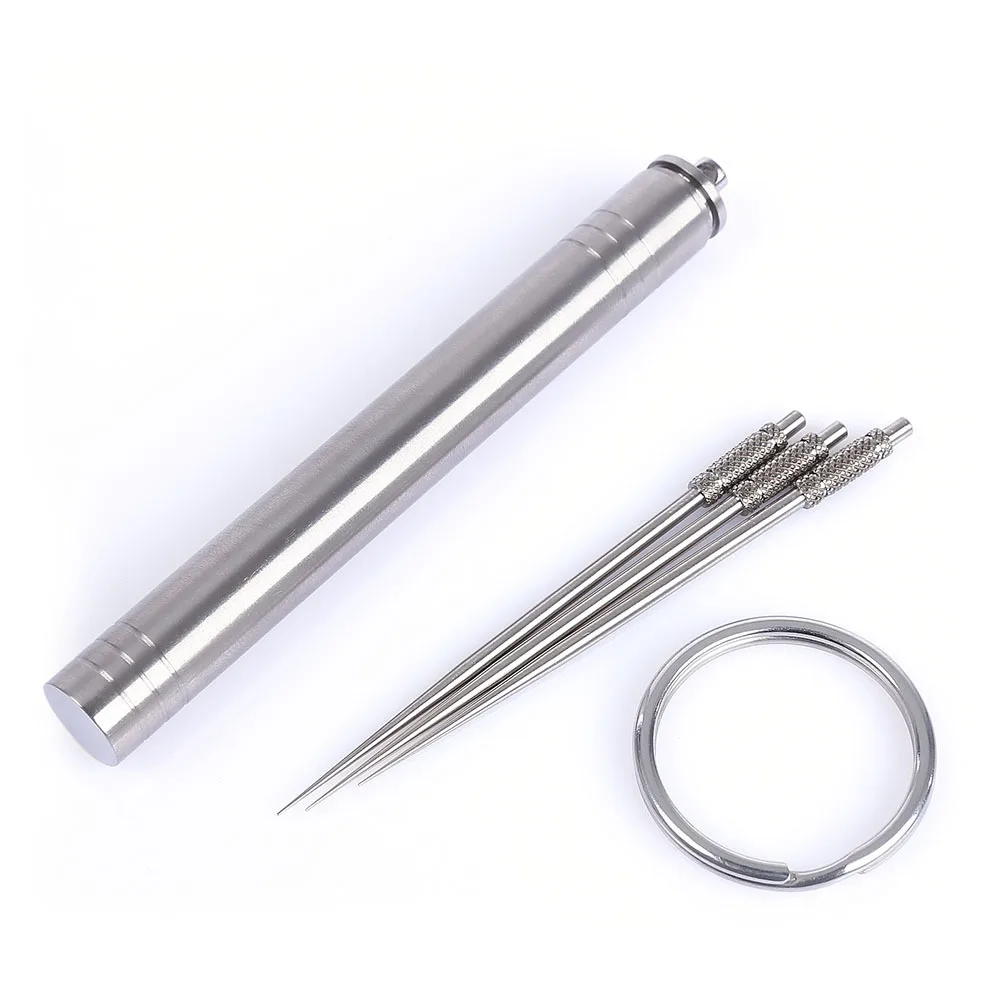 

1PC Titanium Alloy Toothpick Tableware Dinnerware Sets Fruit Pick Rust-resistance Outdoor Travel Camping EDC Pocket Tool Set