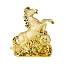 Золотистый керамический конский статуэтки фигурные статуэтки лошади ремесла украшения дома аксессуары для творческого бизнеса свадьбы