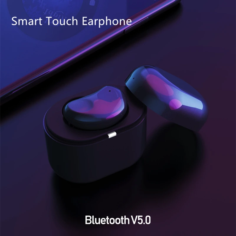 

New Arrival Remax Bluetooth 5.0 Earphones Single Wireless Earphone Smart Touch Headset With Charging box For iPhone Xiaomi