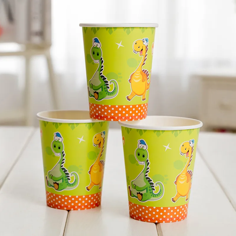 

Party Supplies 8PCS Dinosaur Dino theme party decoration disposable tableware one-off paper cups cup glass glasses