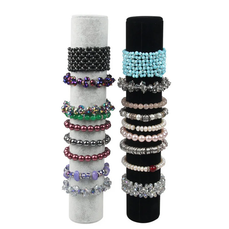 

New Grey/Black Velvet Bracelet Rack Jewelry Hard Display Stand Holder Jewelry Organizer Hard Watch Hair Band Display Stand