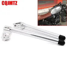 Chrome Motocicleta Guiador Corrida Ajustável CNC 31/32/33/35/37/39/41/ 51mm Clip Sobre Ons Fork Guidão Handle Bar Cafe Racer