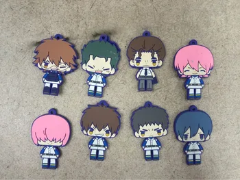 

G441 8pcs/lot Ace of Original Japanese anime figure rubber Silicone sweet smell mobile phone charms keychain strap