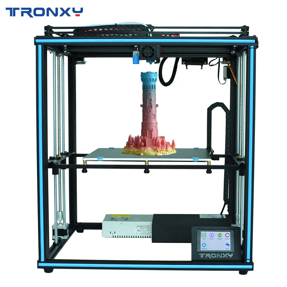 Tronxy X5SA PRO/X5SA-400/X5SA 3d принтер DIY наборы сенсорный экран автоматический уровень большой размер печати Тепловая кровать 3d машина Датчик накаливания - Цвет: X5SA 24v