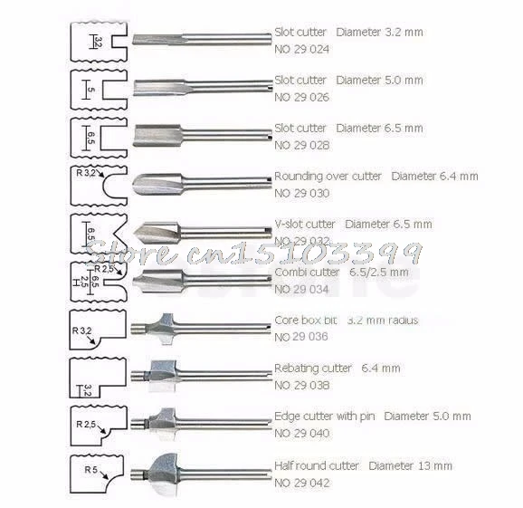 Фасонные фрезы HSS Деревообрабатывающие фрезерные приспособления Dremel набор вращающихся инструментов 10 шт. 1/" 3 мм G08 и Прямая поставка