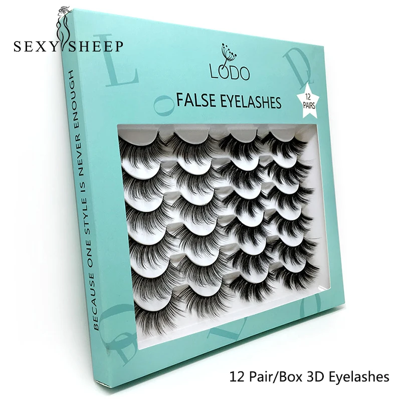 

SEXYSHEEP 12pairs Faux 3D Mink Lashes Natural Long False Eyelashes Dramatic Volume Fake Lashes Makeup Extension Eyelashes