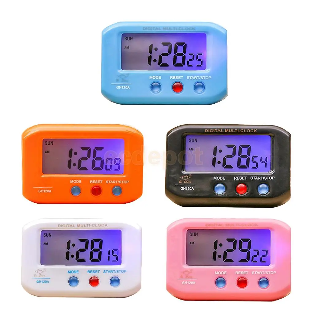 Mini Digital Car Auto Vehical Interior Dashboard Clock Battery Powered Travel Size Clock