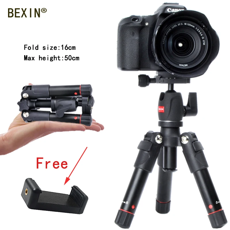 Aluminum Mini tripod Portable Folded Lightweight Compact Desktop Flexible Tripod for action