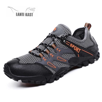 

Men Hiking Shoes Mountain Climbing Mesh Breathable Outdoor Athletic Breathable Men Tactical Trekking Shoes zapatillas hombre