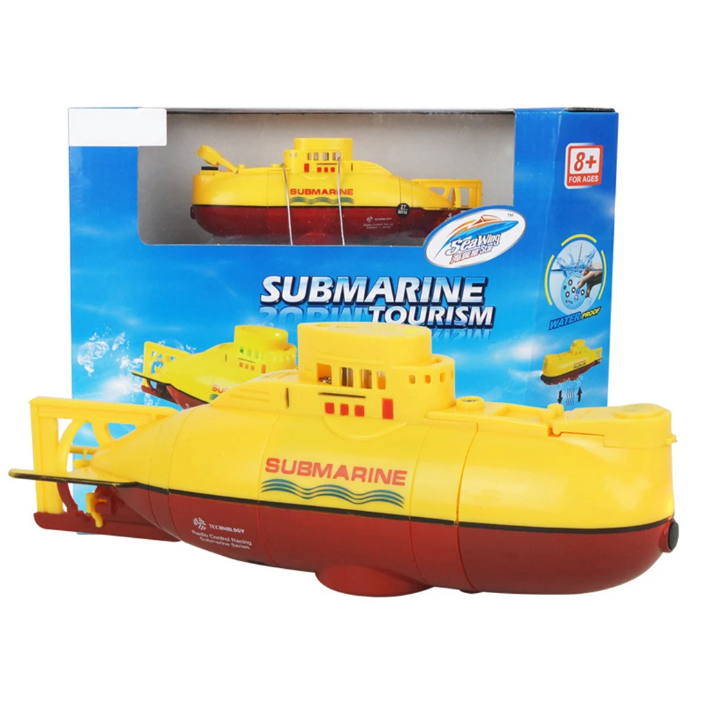 

Mini Remote Control Electric Submarine Race Diving Boat Model Ship Pigboat Electronic Vehicle Toy Kid Water Pool Fun Gift Yellow
