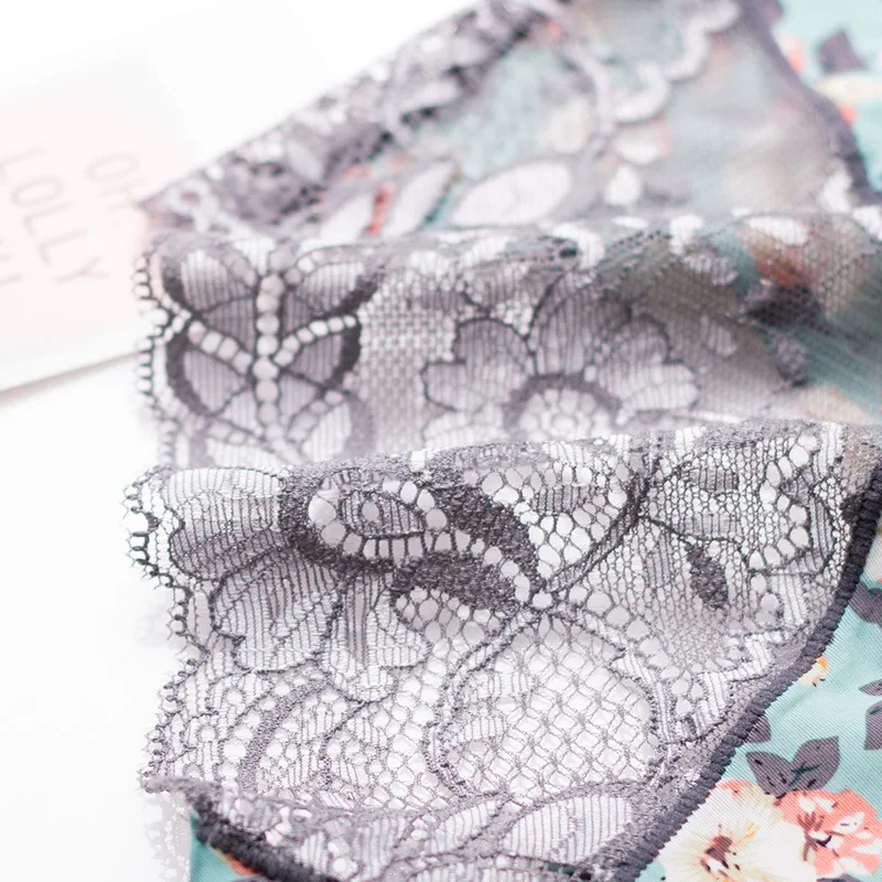 Women Seamless Briefs Floral Pattern Underwear Women Sexy Lace Panties Female 100% Cotton Crotch Underwear Ladies Intimates