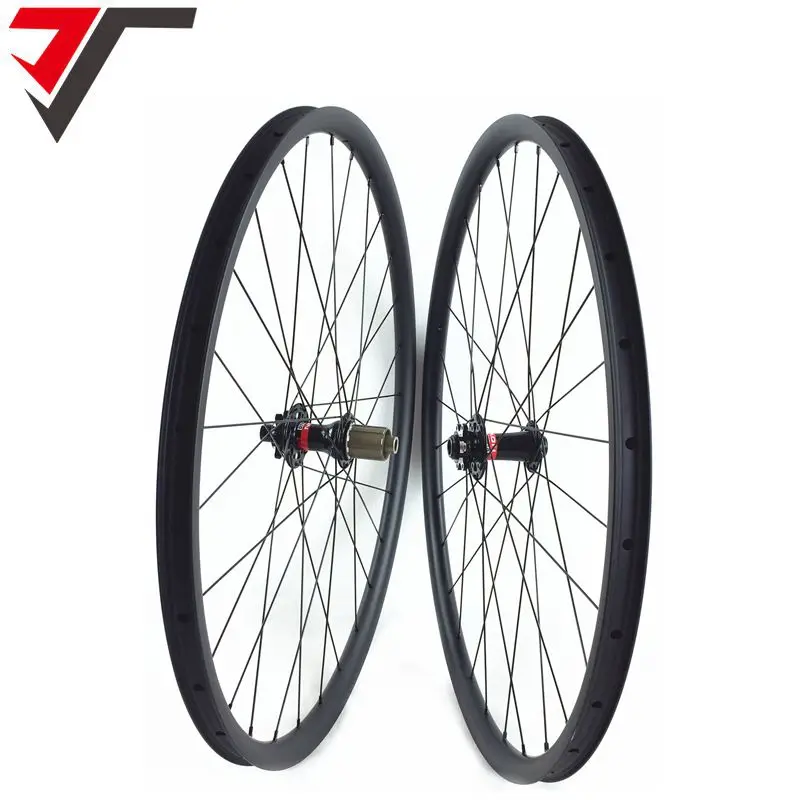 

TRIPS light weight 29er carbon boost wheels 27mm width hookless 29 Mtb XC carbon wheelset Boost space front 110mm rear 148mm hub
