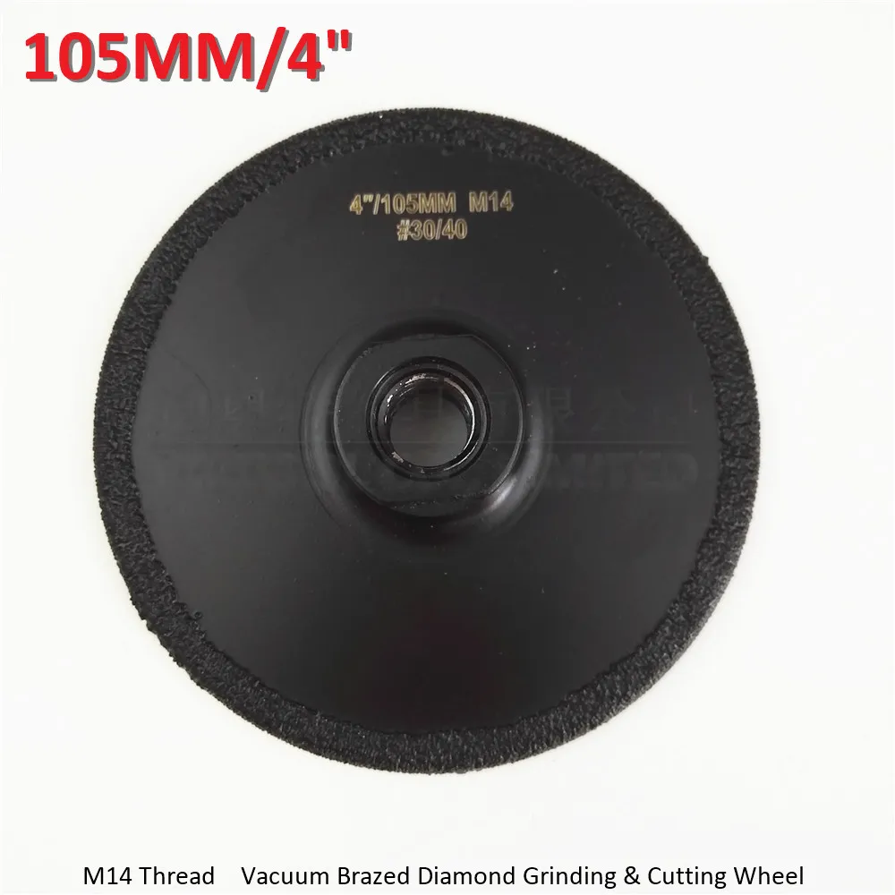 DIATOOL " вакуумная пайка Алмазный плоский шлифовальный диск M14 Резьбовая зернистость#30 105 мм формирующий диск