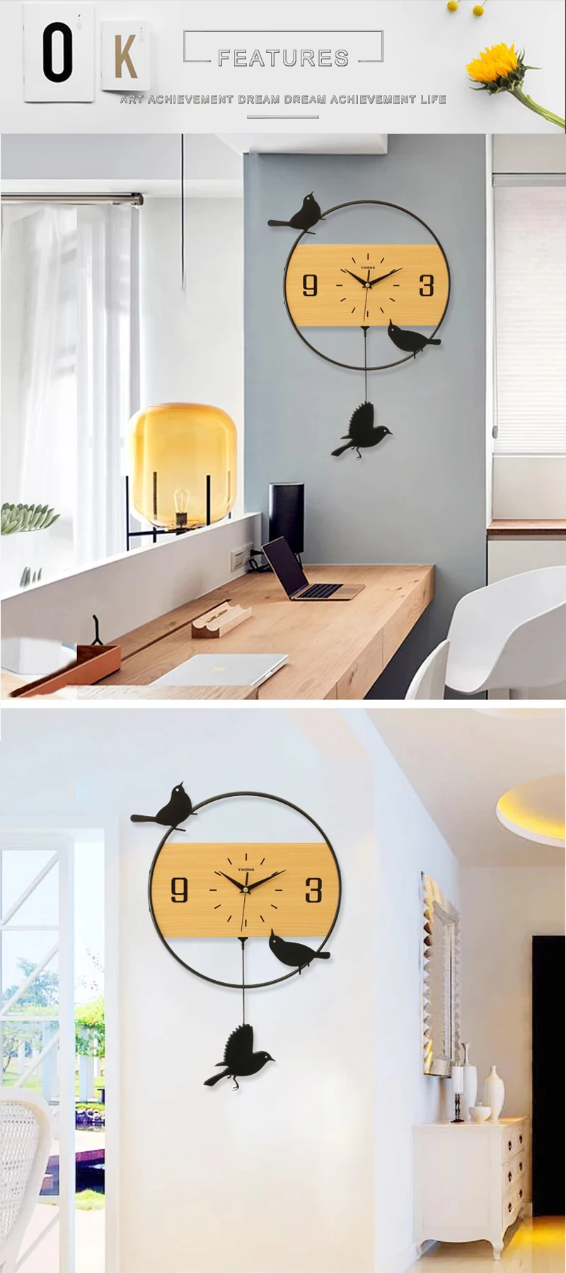 led clock wall clock kids modern wall clock (3)