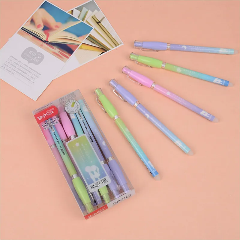 

1Pcs/sell kawaii 0.38mm erasable ballpoint pen cartoon lovely Starry sky pattern School office Writing Supplies Pen Supplies