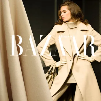 

Beige wool cashmere fabric super-soft the cloth winter overcoat fabrics 600grams per metre