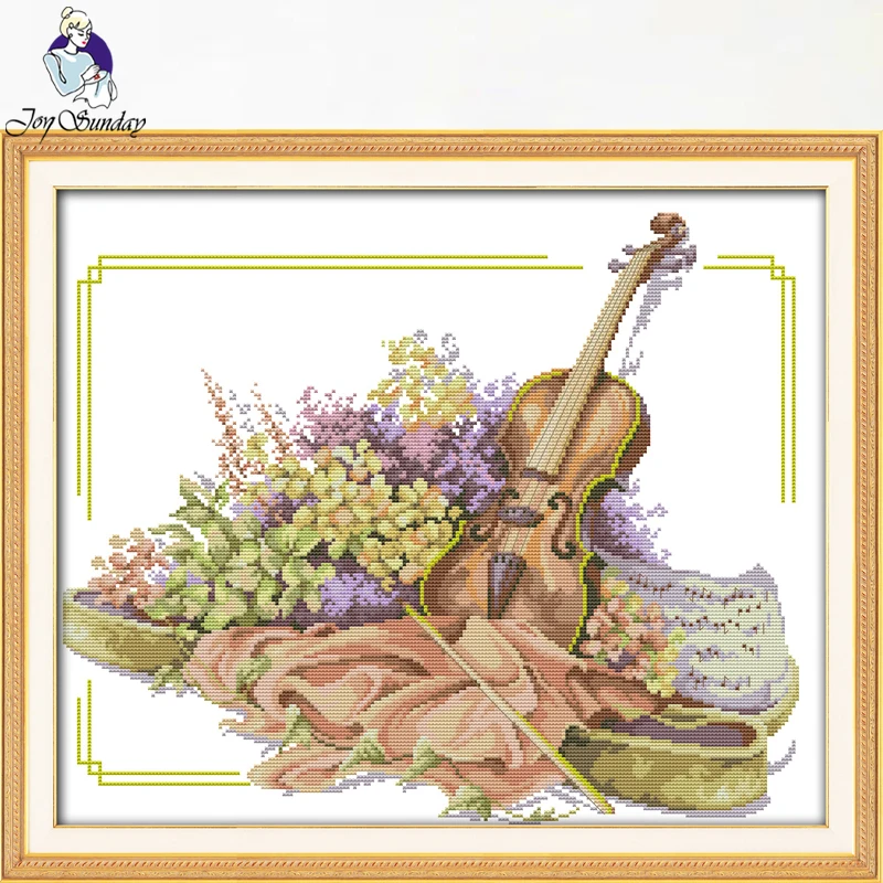 

Joy Sunday,Violin,Chinese cross stitch embroidery set,printing cloth embroidery kit,cross stitch pattern,cross stitch needlework