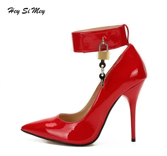 Heel Cm Bout De Cadenas Talon 48 12cm Couture Sexy Taille heel Grande Pour Pointu Chaussures Talons 12 Pompes Mode 16cm Hauts Mince Femmes zqHwvdz