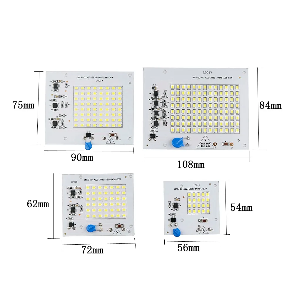 Smart IC SMD светодиодный диодный источник лампы 10 Вт 20 Вт 30 Вт 50 Вт 220V2835SMD для наружного прожектора холодный белый/теплый белый не нужен источник питания