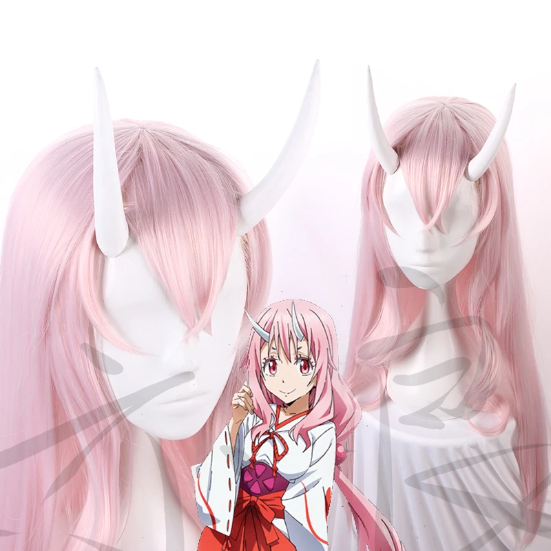 Парик для косплея Shuna Tensei shitara Slime Datta Ken розовый длинный прямой синтетический
