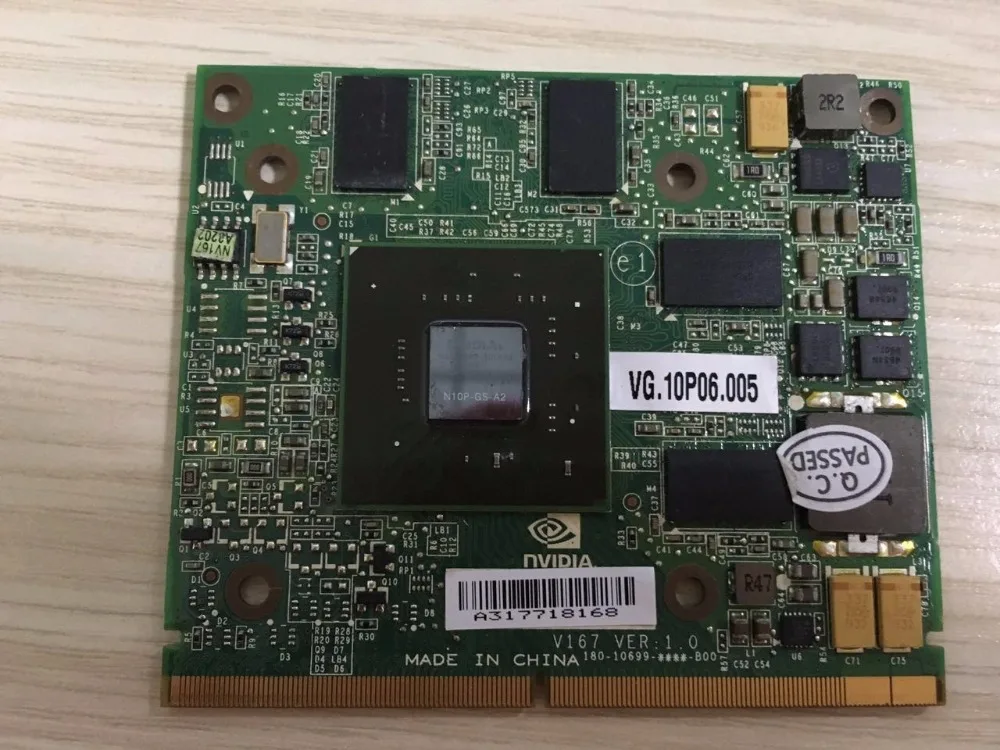 VG.10P06.005 180-10699-****-B00 GT240M GT 240M 1GB graiphic card with chip N10P-GS-A2 DDR3 MXM 128 Bit VGA card for laptop