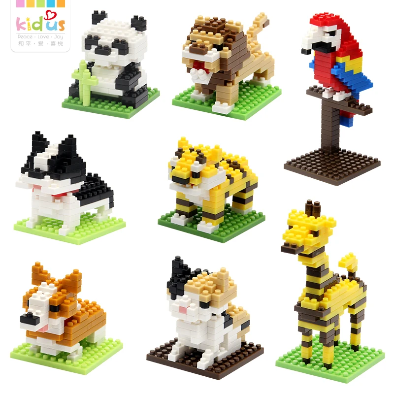

Kidus Micro Size Nano Block Diamond Building Minifigures Animal Shape Block Best Toy For Children Legoing