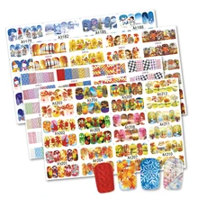 Зима Осень Полный наклейки для ногтей 12 вариантов дизайна Снежинка клен свитер Шарм маникюр Дизайн ногтей инструменты для воды татуировки TR148