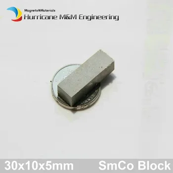 

4-60pcs SmCo Magnet Block 30x10x5 mm grade YXG28H 350degree C High Operating Temperature Permanent Magnets Rare Earth Magnets